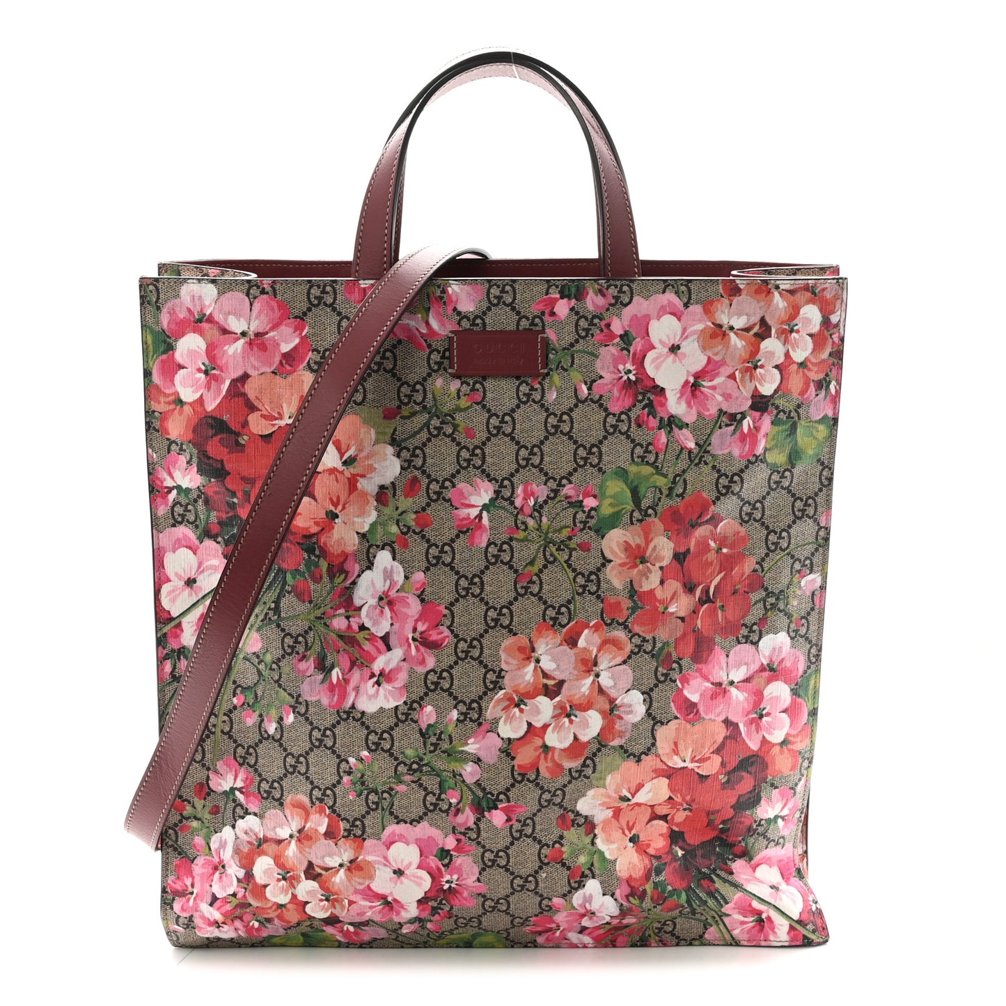 Soft GG Supreme Monogram Blooms Vertical Tote Beige Multicolor Dry Rose