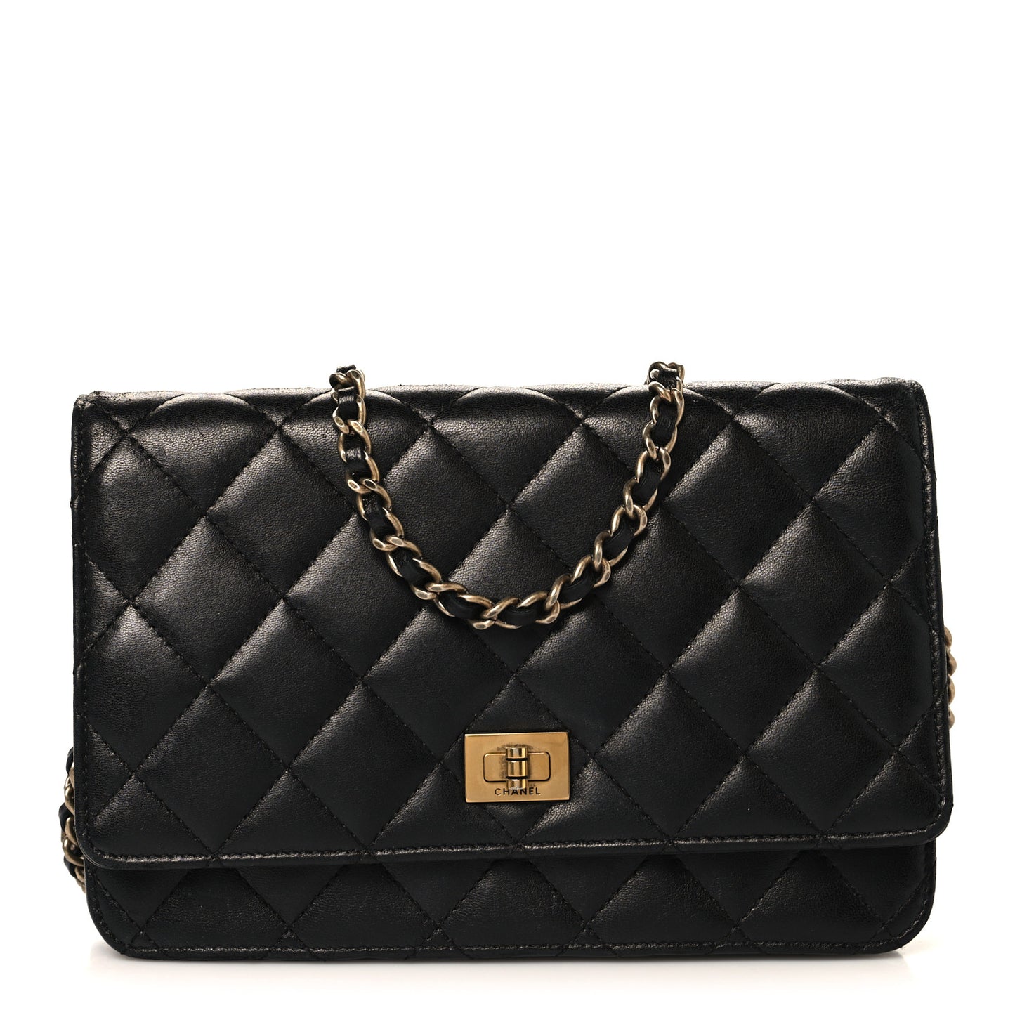 Lambskin Quilted Reissue Wallet On Chain WOC Black