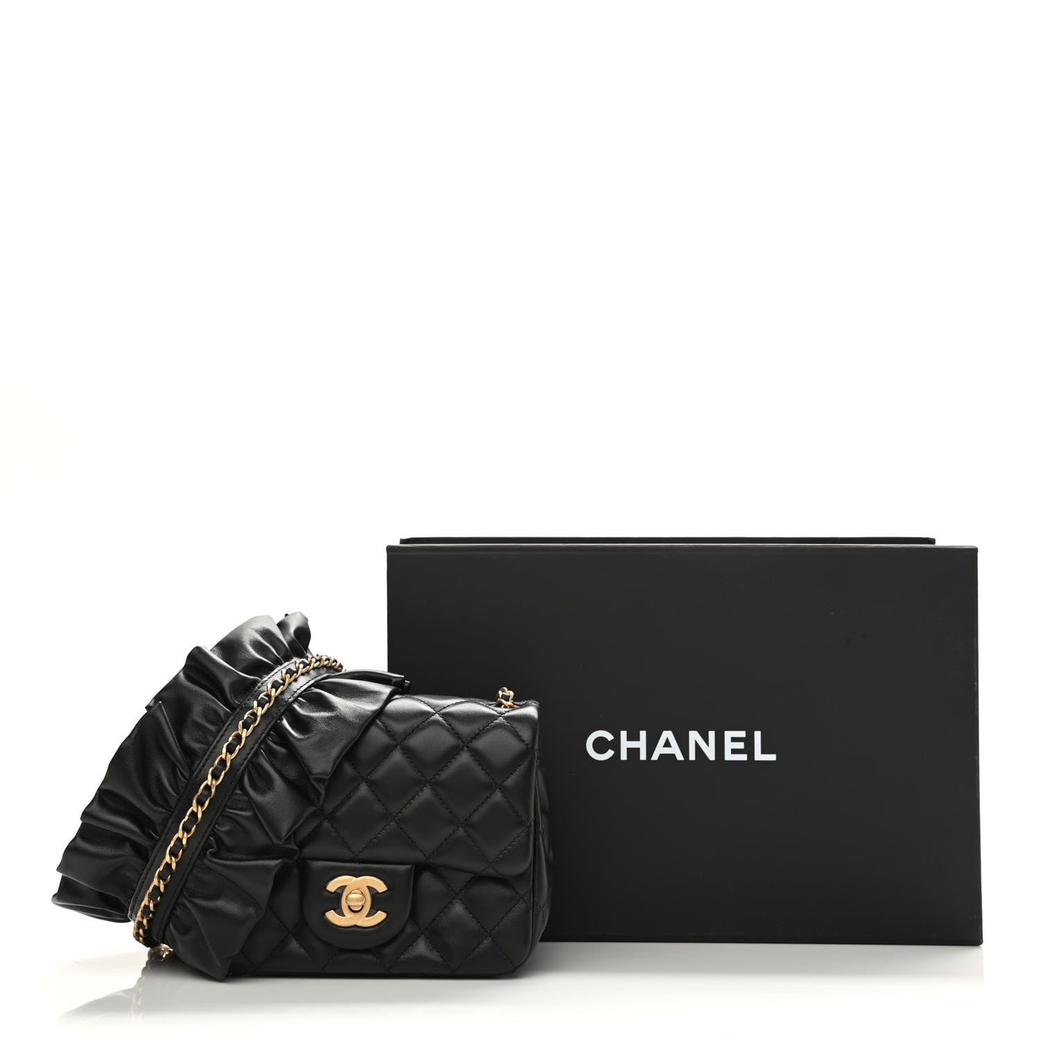 Chanel Lambskin Quilted Mini Romance Square Flap Black 11 of 11