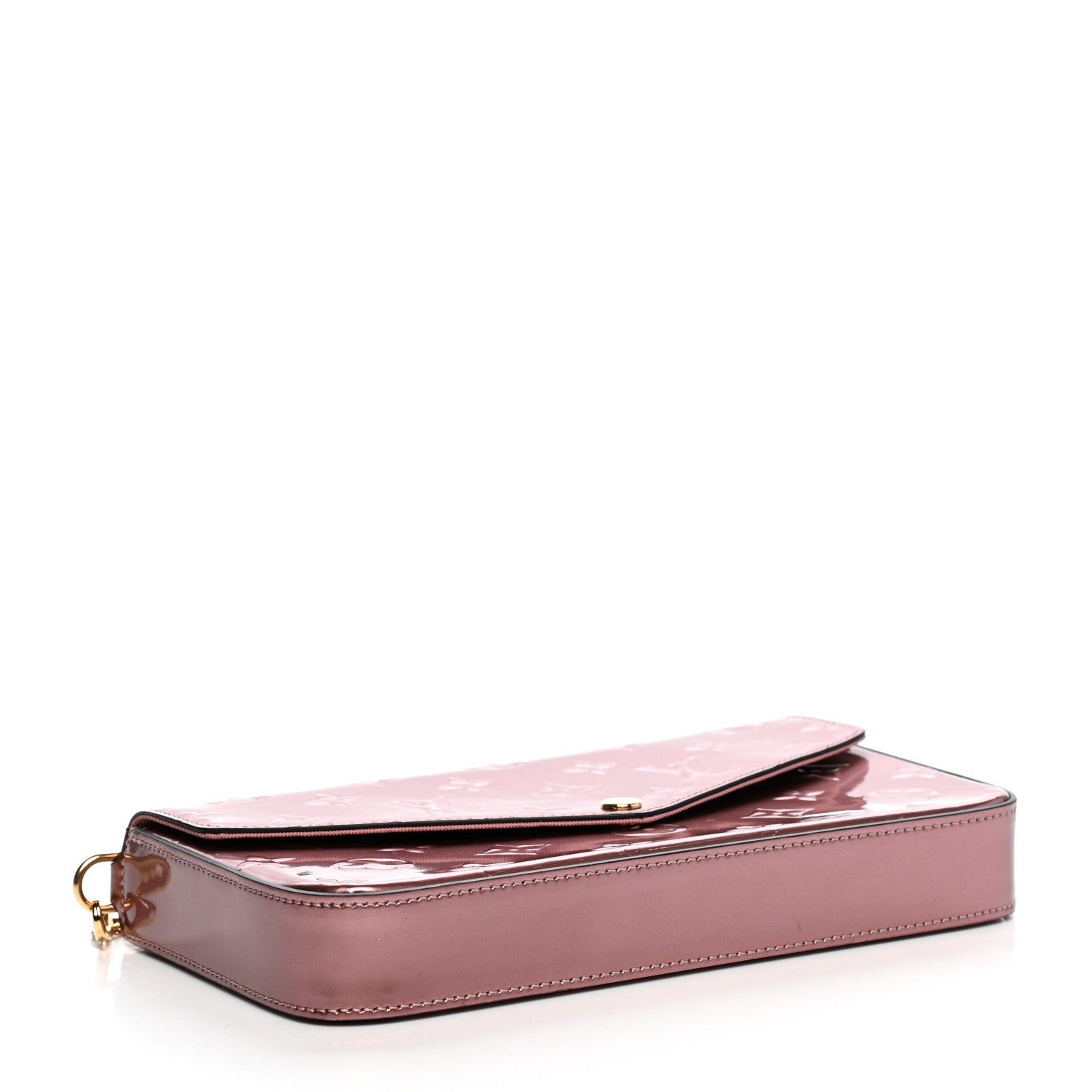 Louis Vuitton Vernis Pochette Felicie Chain Wallet Metallic Pale Pink 4 of 13