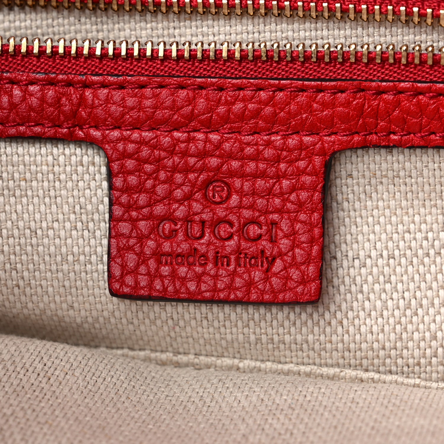 Gucci Pebbled Calfskin Large Soho Hobo Tabasco Red 6 of 9