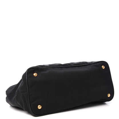 Prada Tessuto Nylon Vitello Daino Tote Black 4 of 10