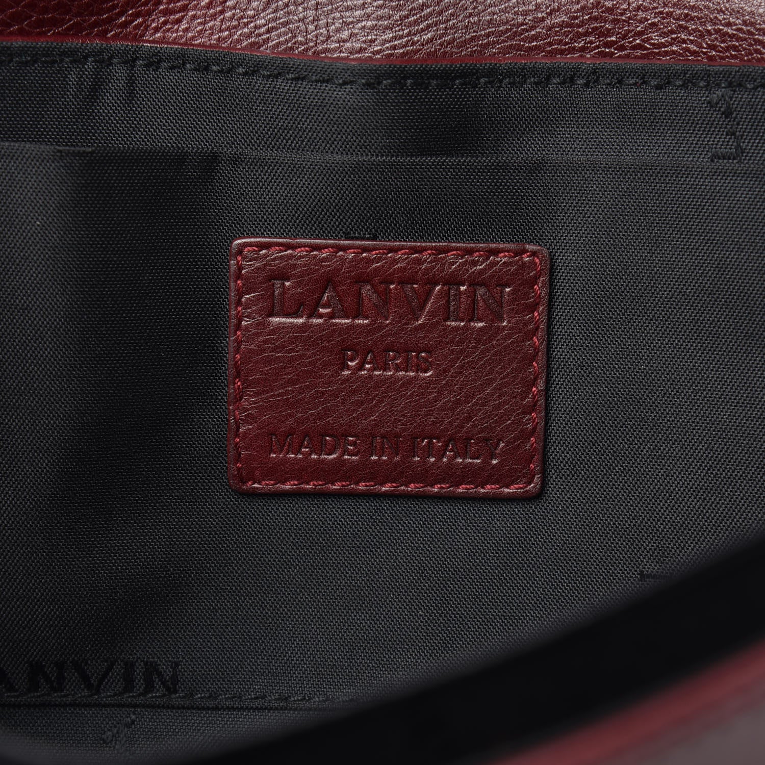 Lanvin Calfskin Flap Shoulder Bag Burgundy 6 of 10