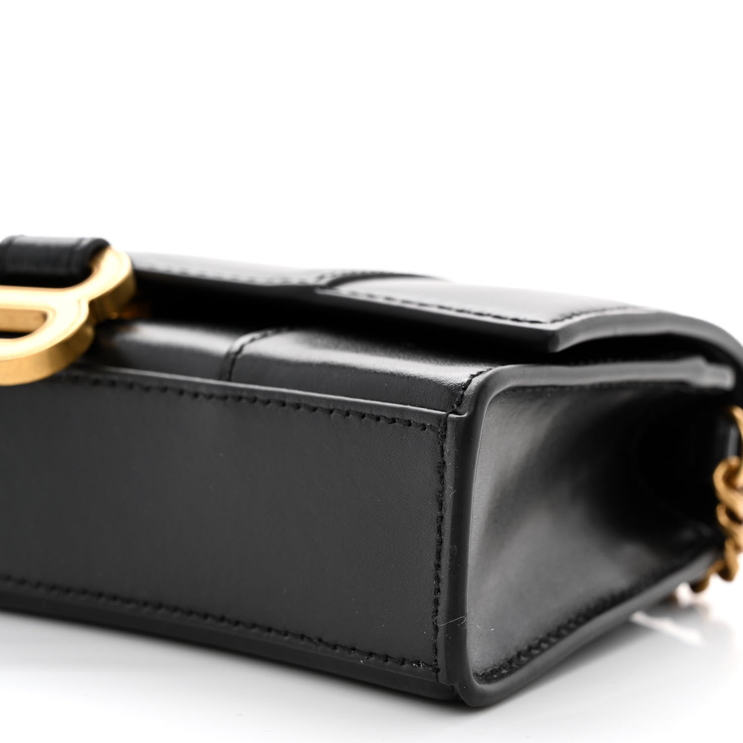 Balenciaga Shiny Box Calfskin Hourglass Chain Bag Black 10 of 12