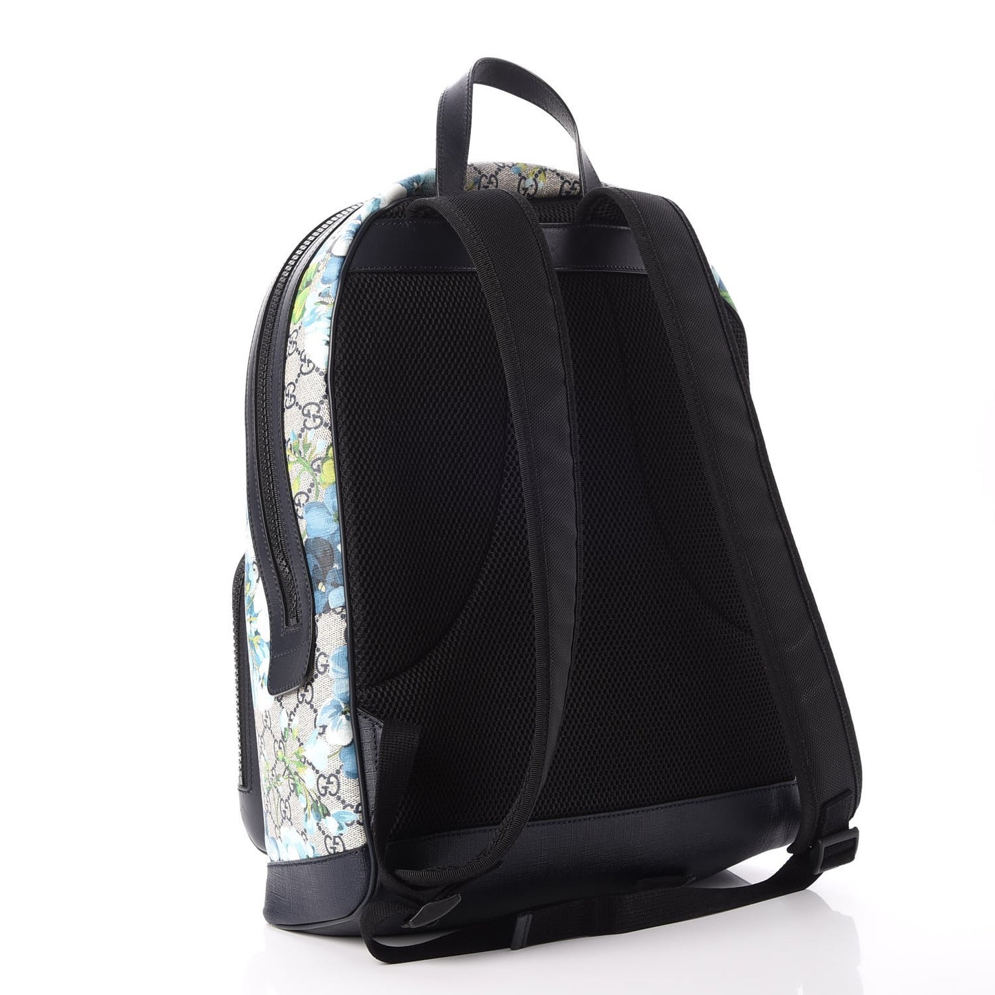 GG Supreme Monogram Blooms Medium Day Backpack Beige Blue Navy