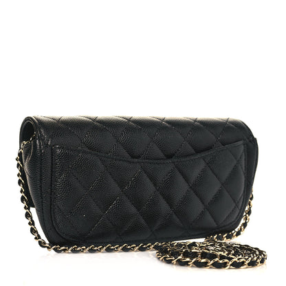 Chanel Caviar Quilted Glasses Case With Chain Black 3 of 14