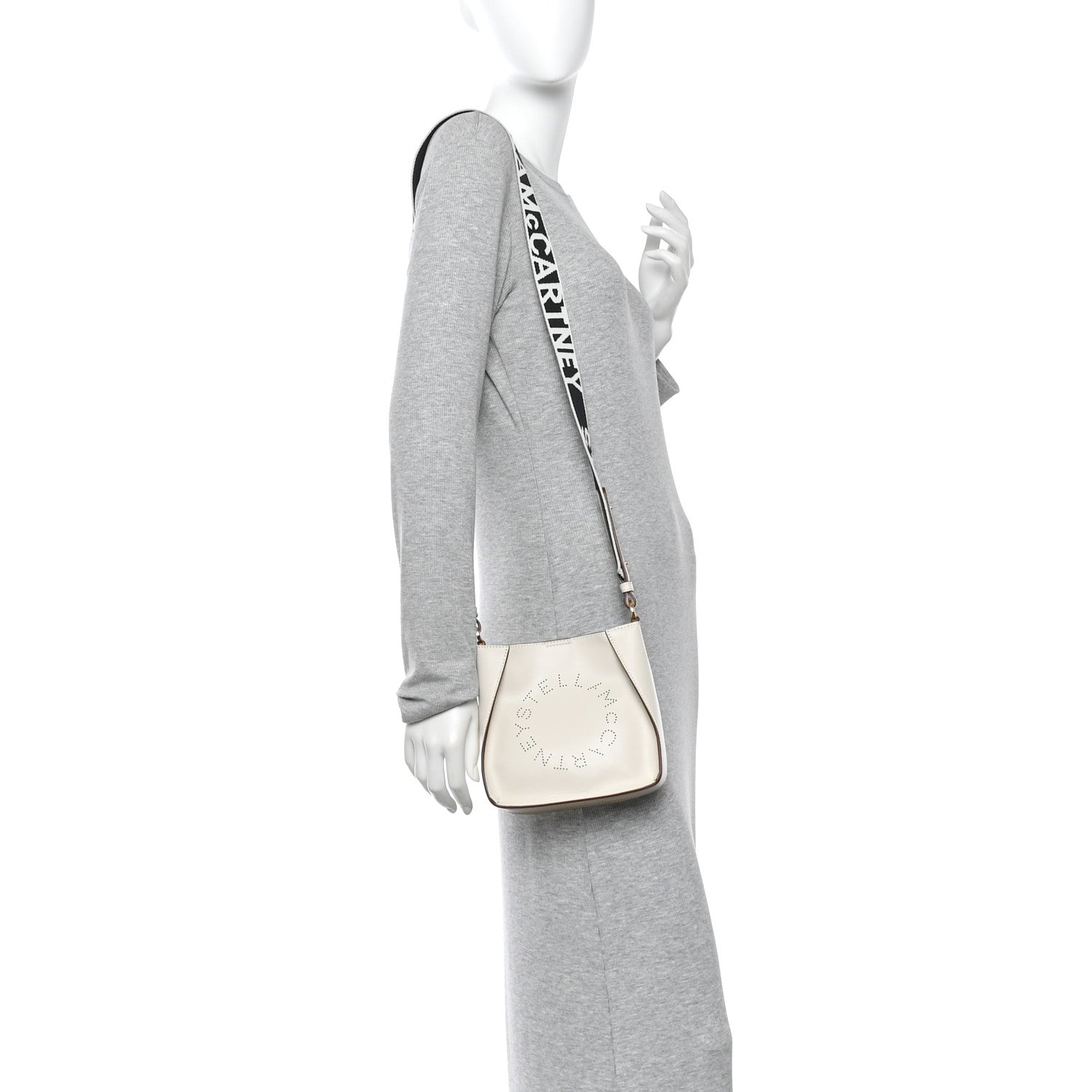 Stella McCartney Eco Alter Nappa Perforated Logo Tiny Crossbody White 2 of 10