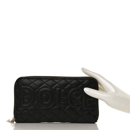 Dolce & Gabbana Calfskin Quilted Zip Around Wallet Black 2 of 10
