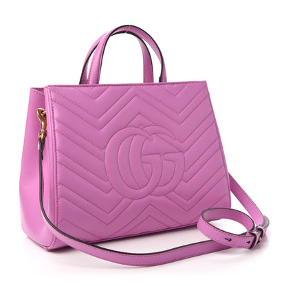 Gucci Calfskin Matelasse Small GG Marmont Tote Candy Mousse 3 of 10