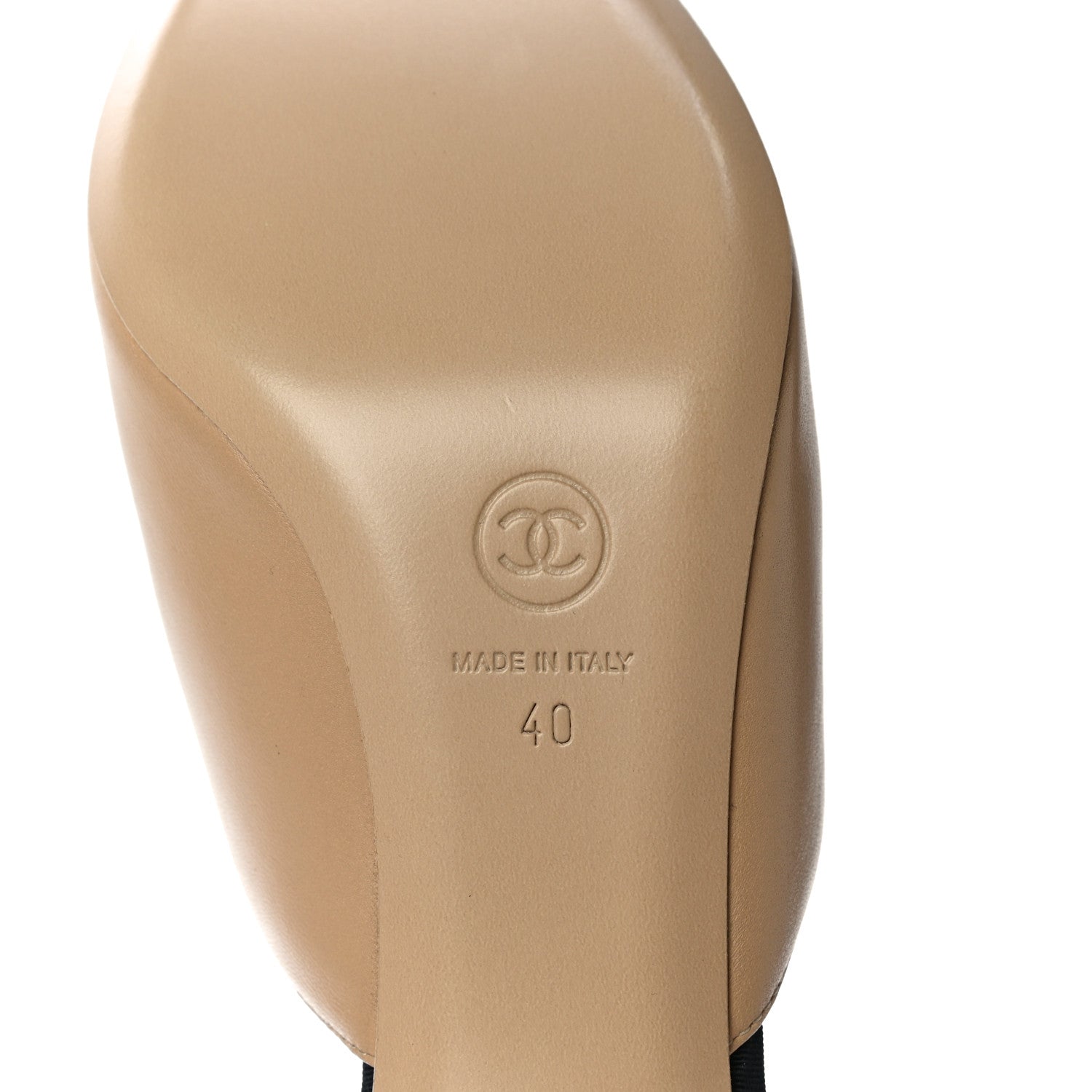Chanel Lambskin Grosgrain Cap Toe Pearl Mule 40 Beige Black 8 of 10
