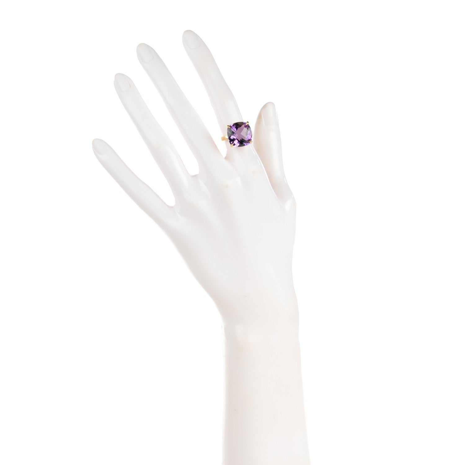 Tiffany 18K Yellow Gold Amethyst Sparklers Cocktail Ring 50 5.25 2 of 5