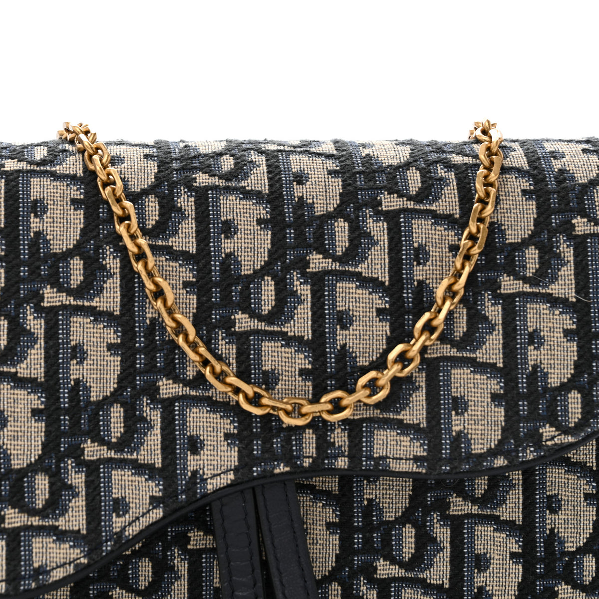 Christian Dior Oblique Saddle Chain Pouch  Blue 8 of 12