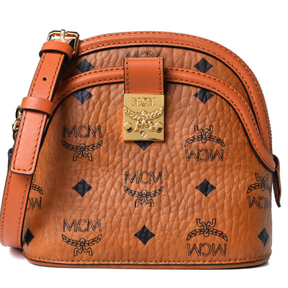 MCM Visetos Mini Anna Crossbody Bag Cognac 8 of 12