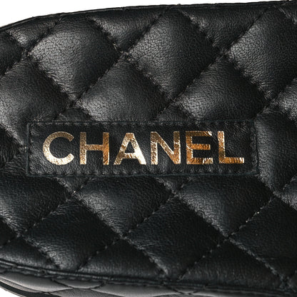 Chanel Lambskin Quilted CC Mules Sandals 38 Black 9 of 10