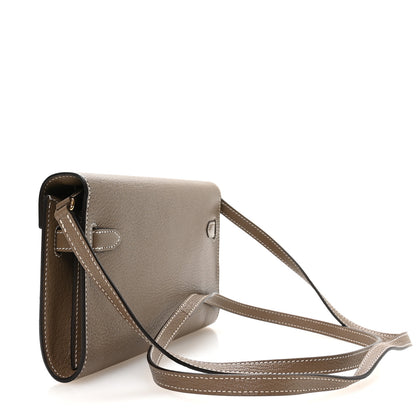 Hermes Chevre Mysore Kelly To Go Wallet Etoupe 2 of 9