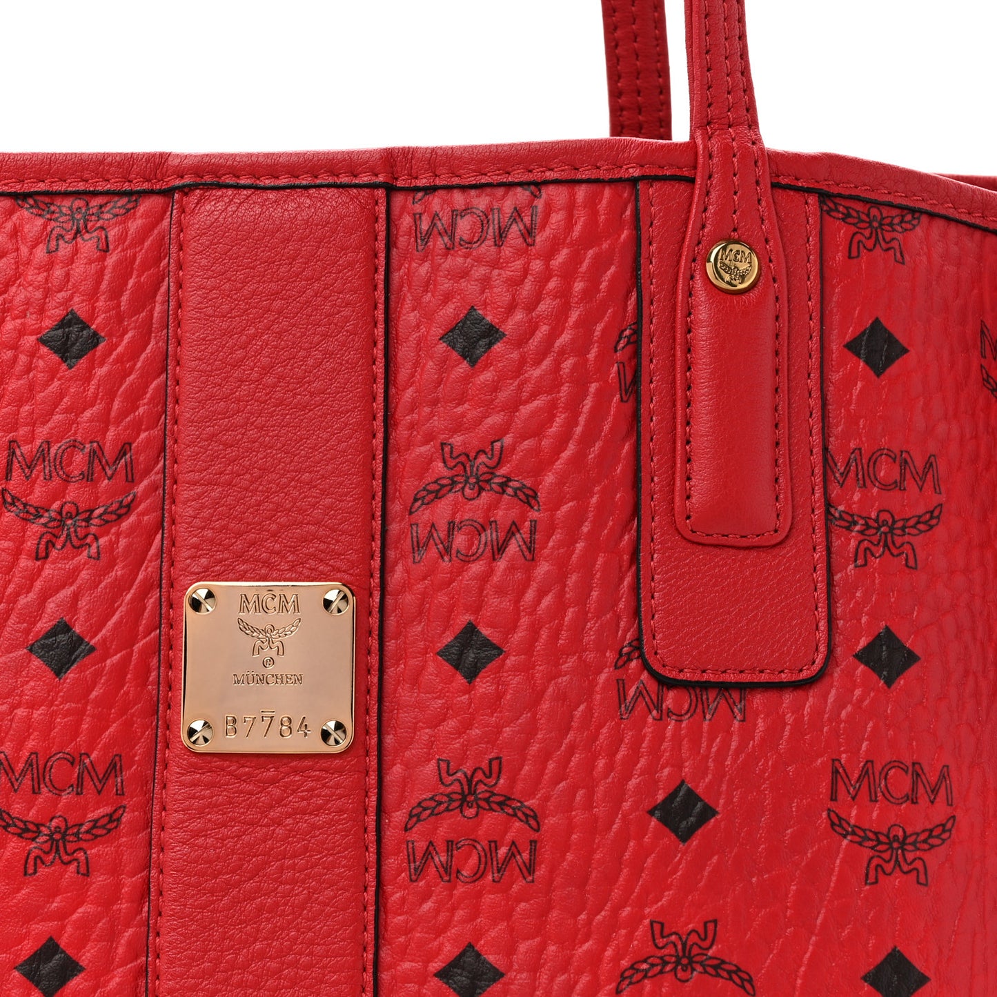 Visetos Medium Liz Reversible Shopper Tote Ruby Red