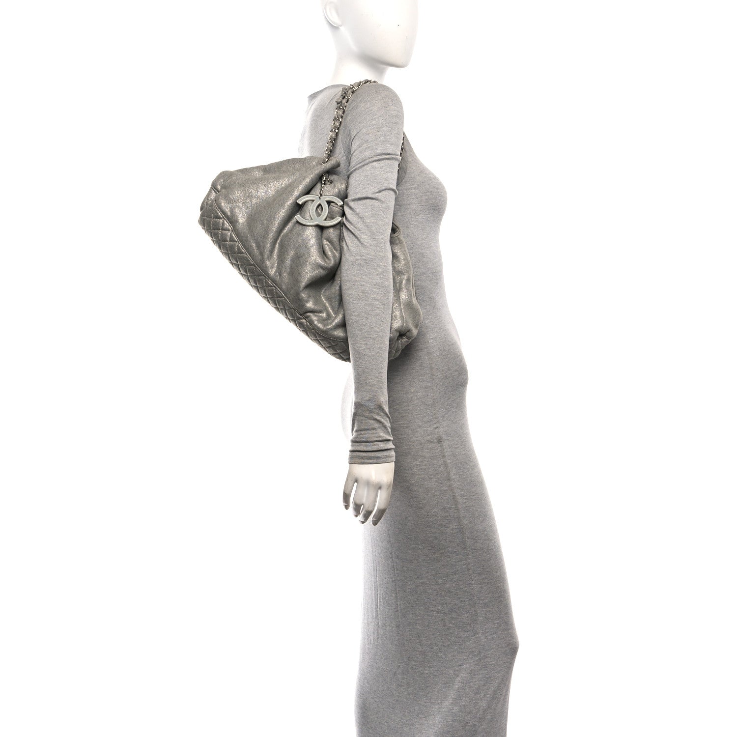 Chanel Jersey Melrose Cabas Grey 2 of 10