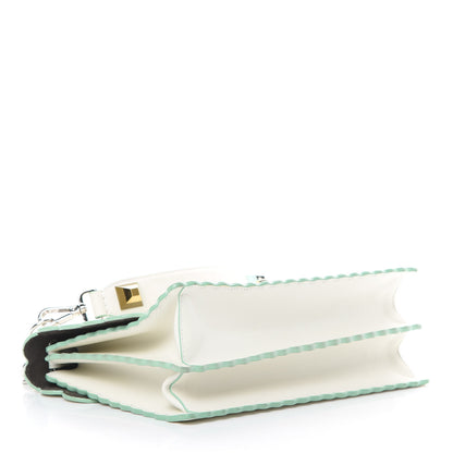 Fendi Vitello Baltico Scalloped Studded Kan I Shoulder Bag Bianco 4 of 14