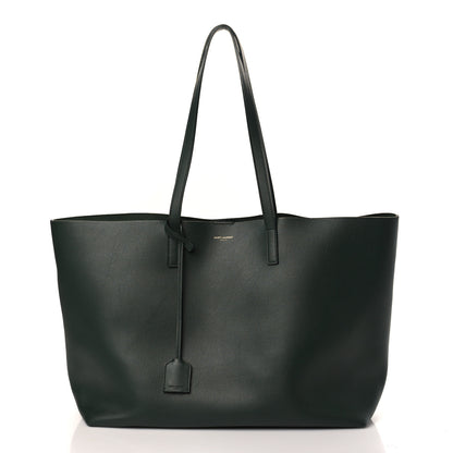 Saint Laurent Calfskin Large Shopping Tote Dark Green 3 of 11