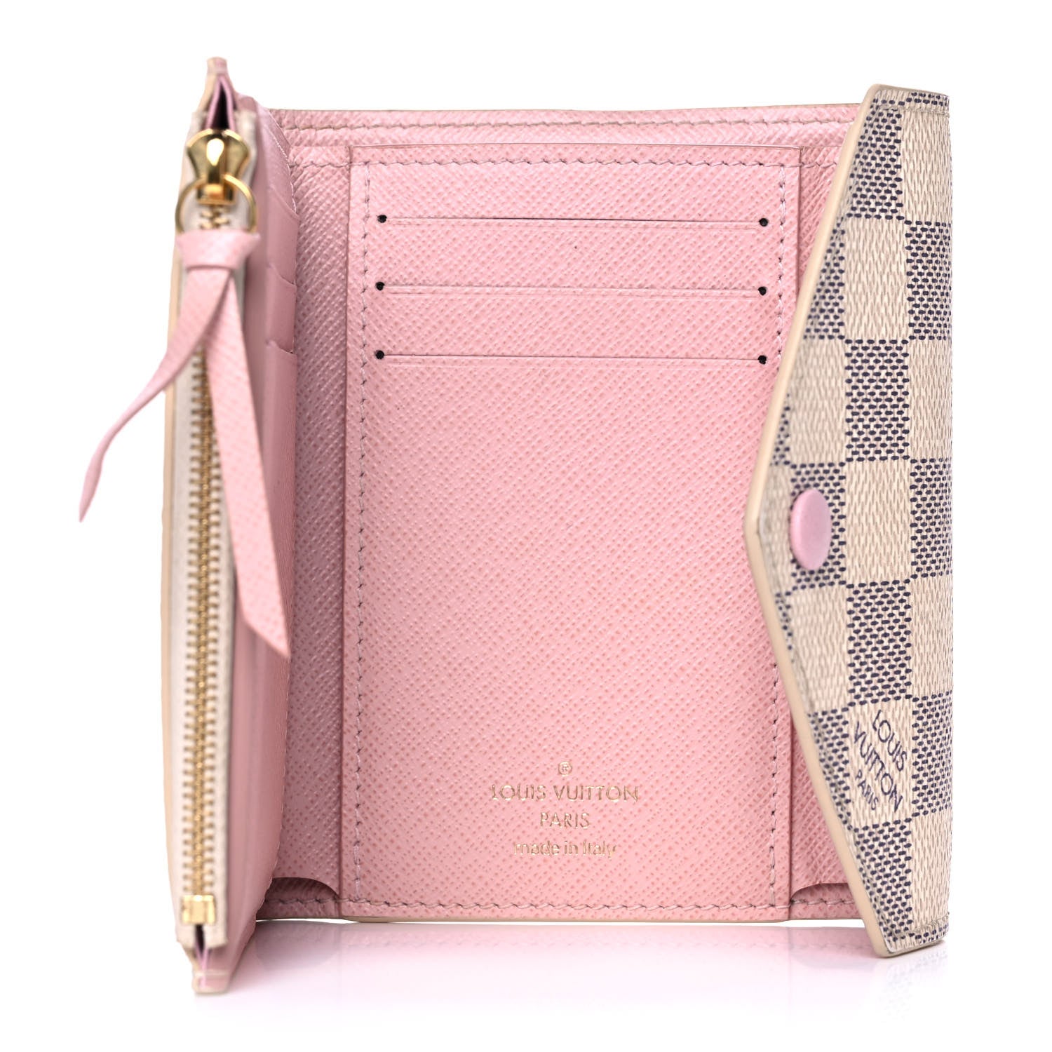 Louis Vuitton Damier Azur Victorine Wallet Rose Ballerine 5 of 13