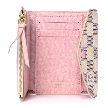 Louis Vuitton Damier Azur Victorine Wallet Rose Ballerine 5 of 13