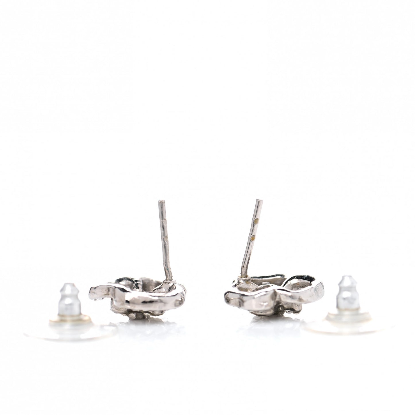 Crystal CC Camellia Earrings Silver