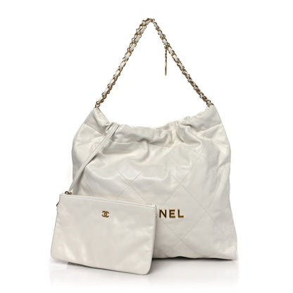 Chanel Shiny Calfskin Quilted Chanel 22 White 1 of 12
