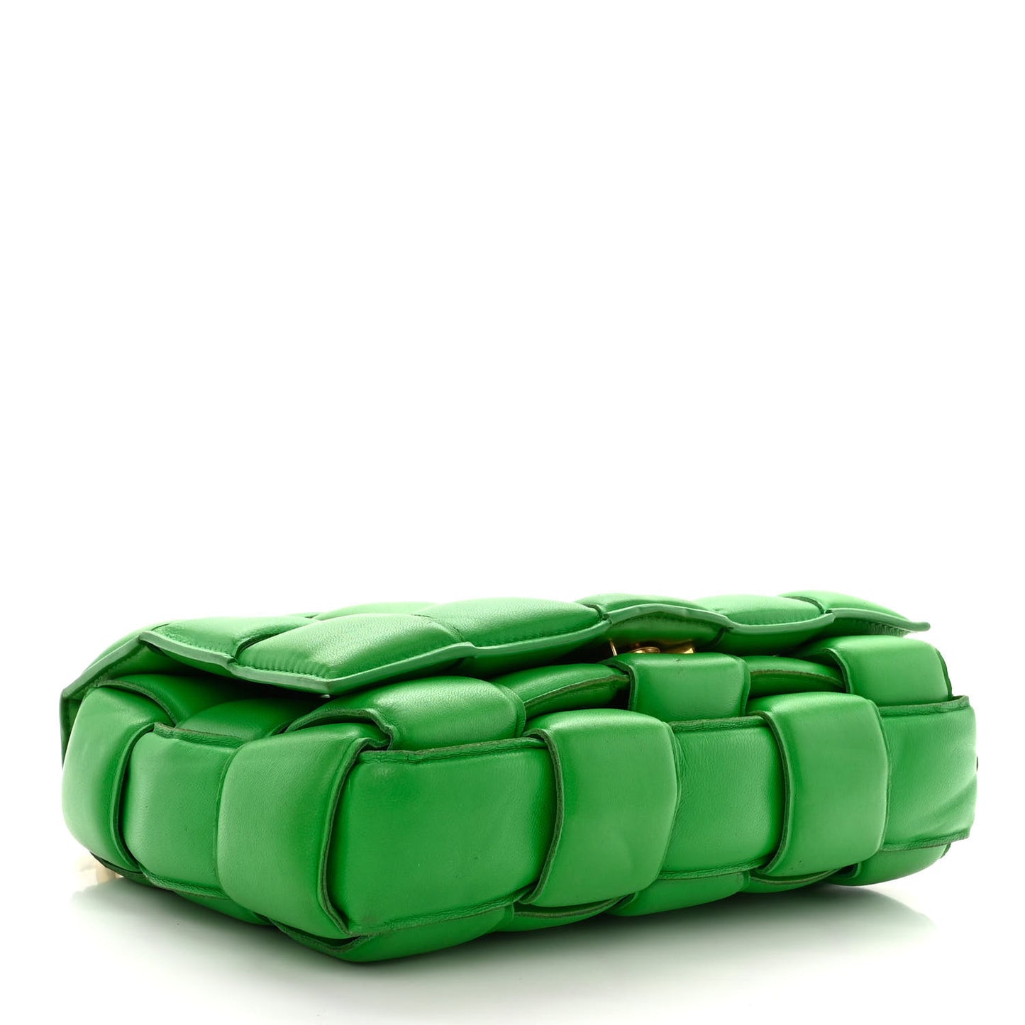 Lambskin Maxi Intreccio Padded Chain Cassette Crossbody Bag Grass