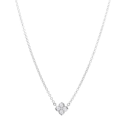 Cartier 18K White Gold Diamond .41ctw Hindu Floral Pendant Necklace 1 of 6