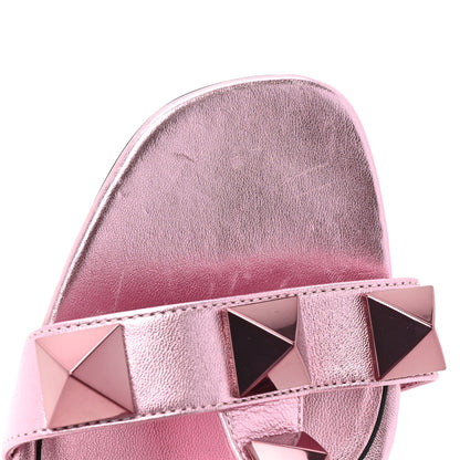 Valentino Garavani Metallic Nappa Roman Stud T-Strap 100mm Sandals 36.5 Giacinto 9 of 11