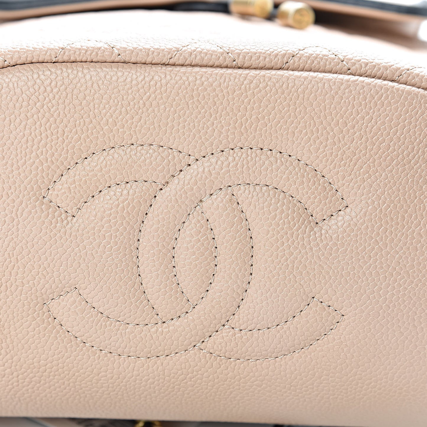 Caviar Quilted Filigree Backpack Beige Black