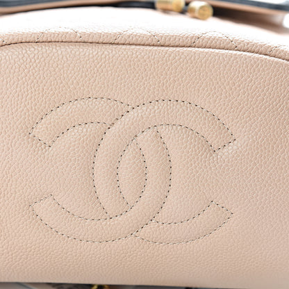 Chanel Caviar Quilted Filigree Backpack Beige Black 9 of 12