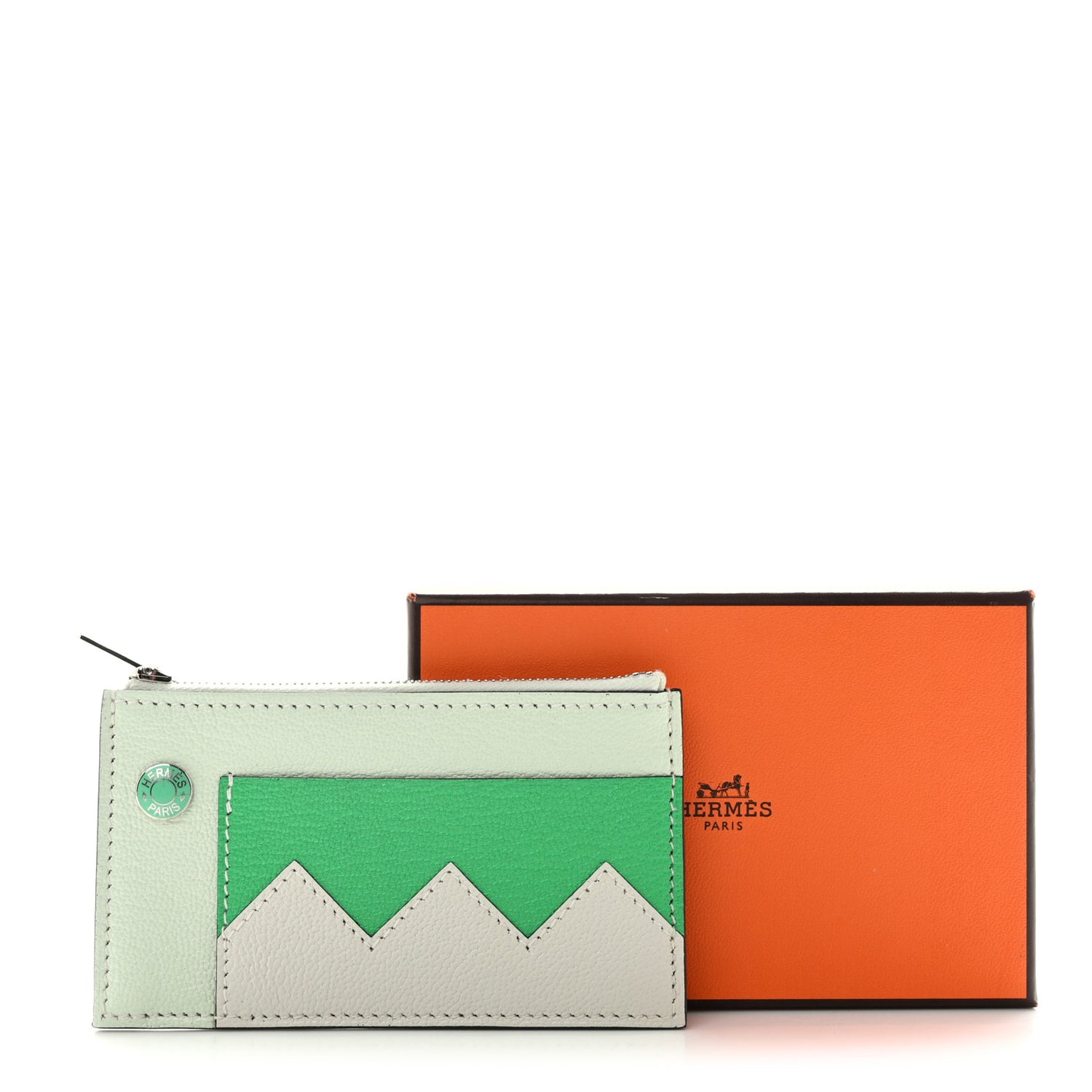 Chevre Mysore Crocodile Compact Card Holder Vert Fizz Vert Comics Mushroom