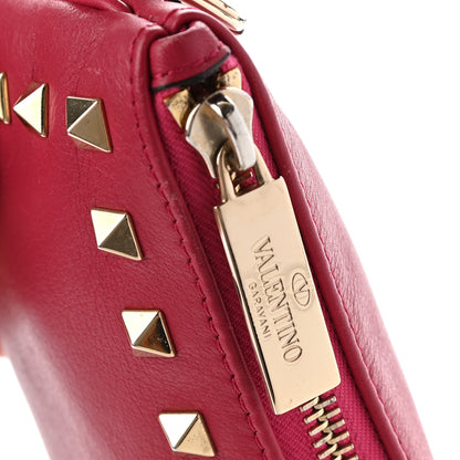 Valentino Garavani Vitello Rockstud Zip Wristlet Pouch Cyclamin 9 of 15
