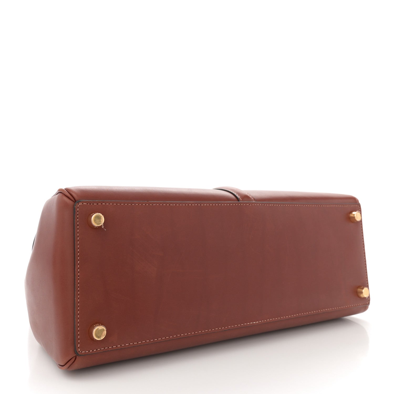 Celine Natural Calfskin Medium 16 Top Handle Bag Teck 4 of 12
