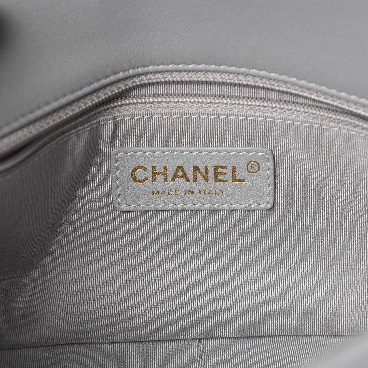 Lambskin Chevron Quilted Chain Around Mini Rectangular Flap Grey