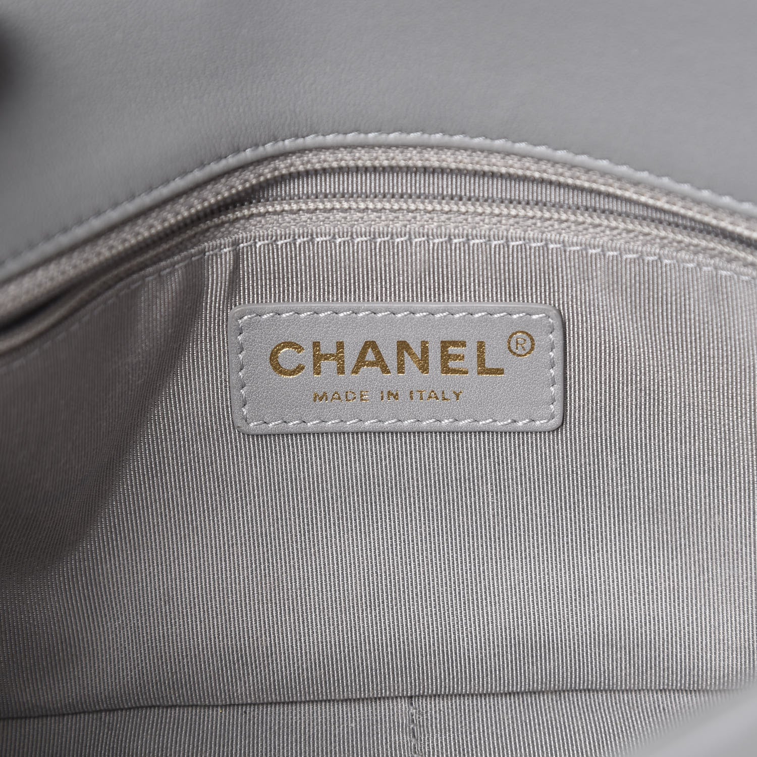Chanel Lambskin Chevron Quilted Chain Around Mini Rectangular Flap Grey 5 of 10