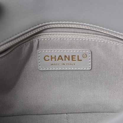 Chanel Lambskin Chevron Quilted Chain Around Mini Rectangular Flap Grey 5 of 10