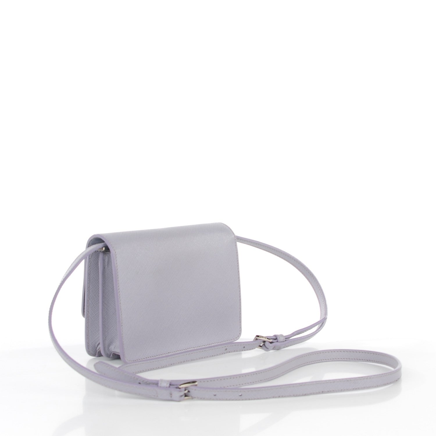 Prada Saffiano Lux Crossbody Bag Glicine 3 of 8