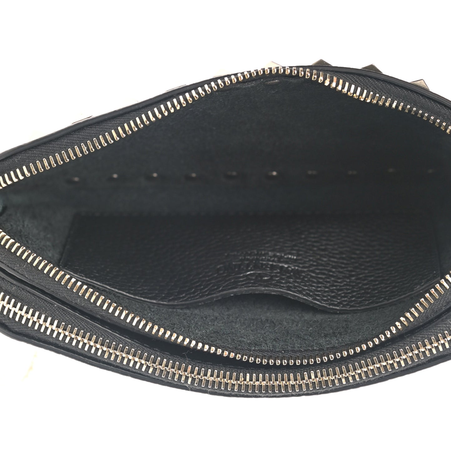 Pebbled Calfskin Rockstud Chain Pouch Shoulder Bag Black