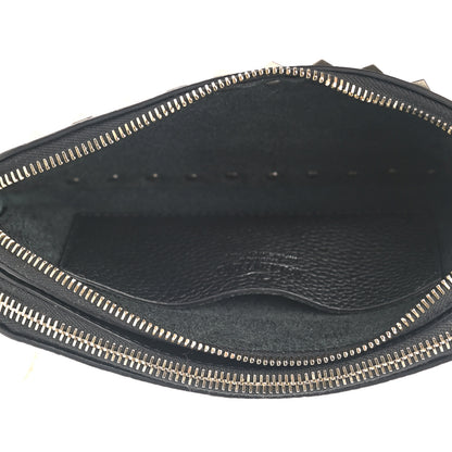 Valentino Garavani Pebbled Calfskin Rockstud Chain Pouch Shoulder Bag Black 4 of 10