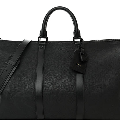 Louis Vuitton Taurillon Monogram Keepall Bandouliere 50 Black 7 of 18