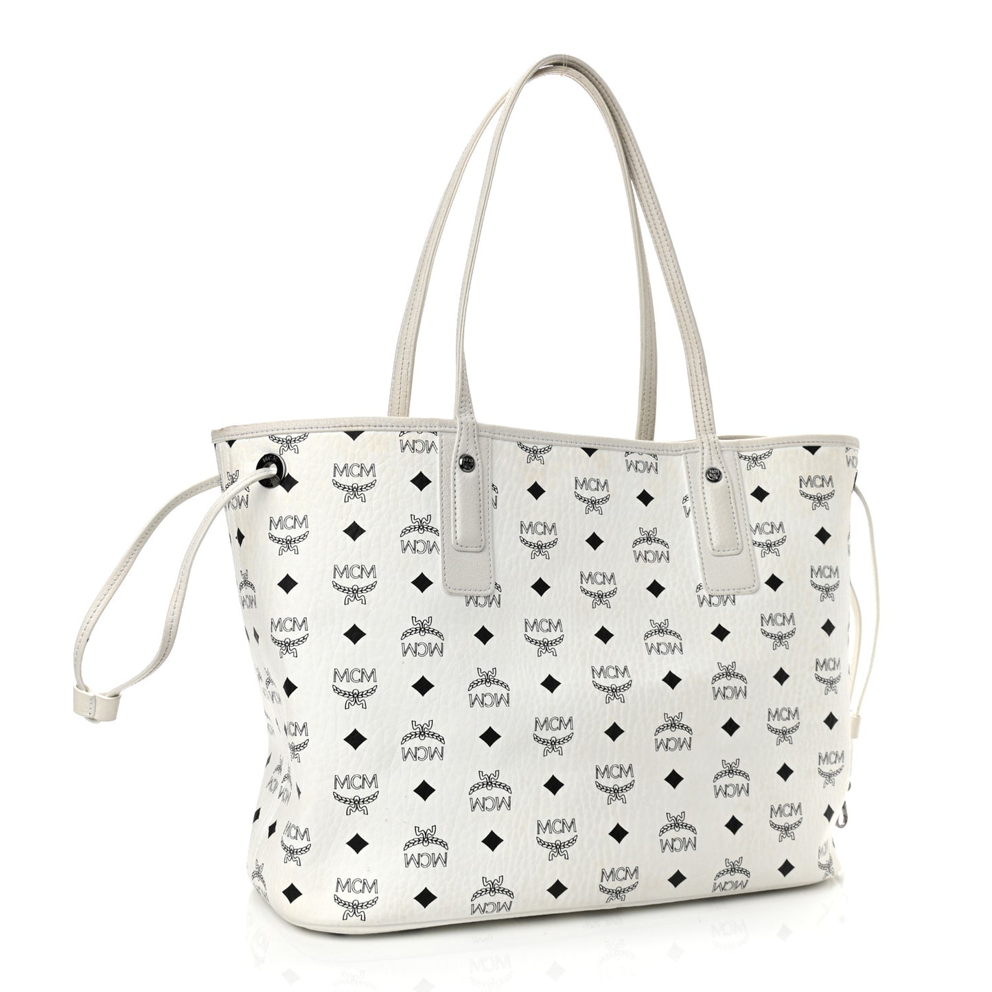 Visetos Medium Liz Reversible Shopper Tote White