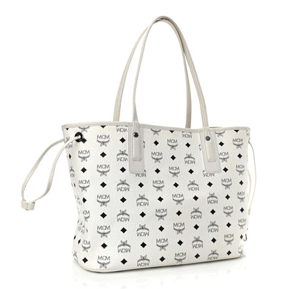MCM Visetos Medium Liz Reversible Shopper Tote White 4 of 20