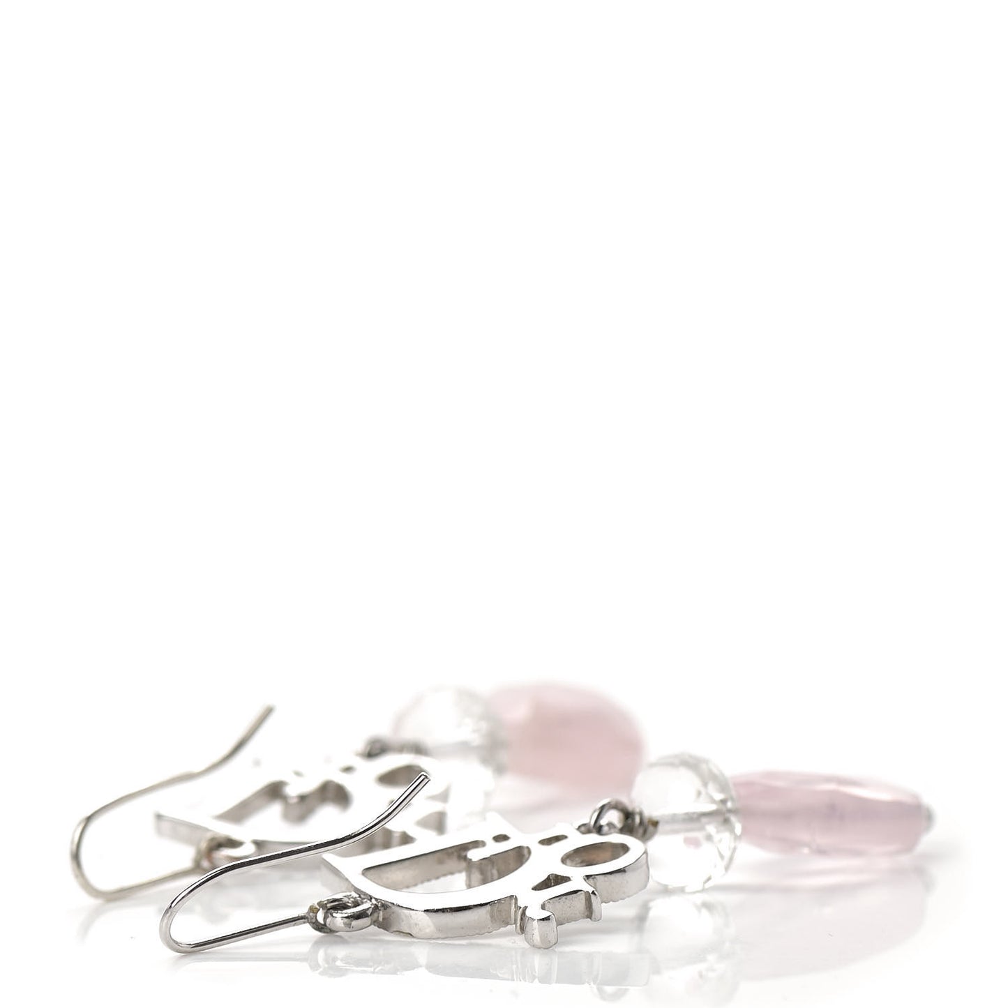 Swarovski Crystal Logo Drop Earrings Rose