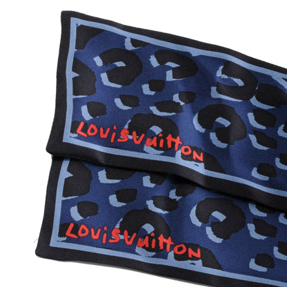 Louis Vuitton Silk Leopard Bandeau Blue 3 of 5