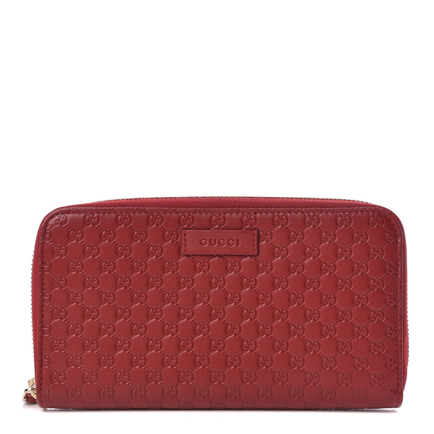 Microguccissima Zip Around Wallet Red