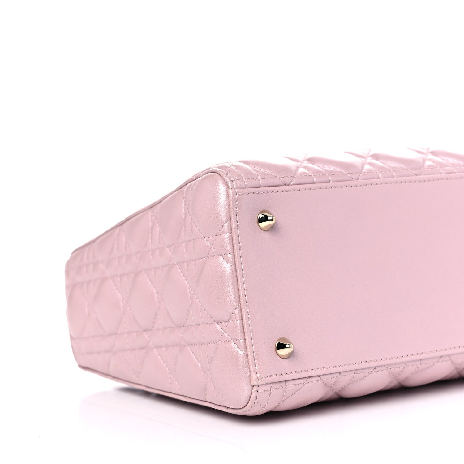 Christian Dior Pearly Lambskin Cannage Medium Lady Dior Lotus 7 of 8