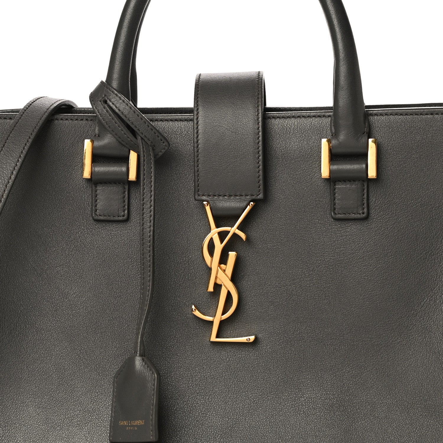 Saint Laurent Calfskin Monogram Small Cabas Black 6 of 11