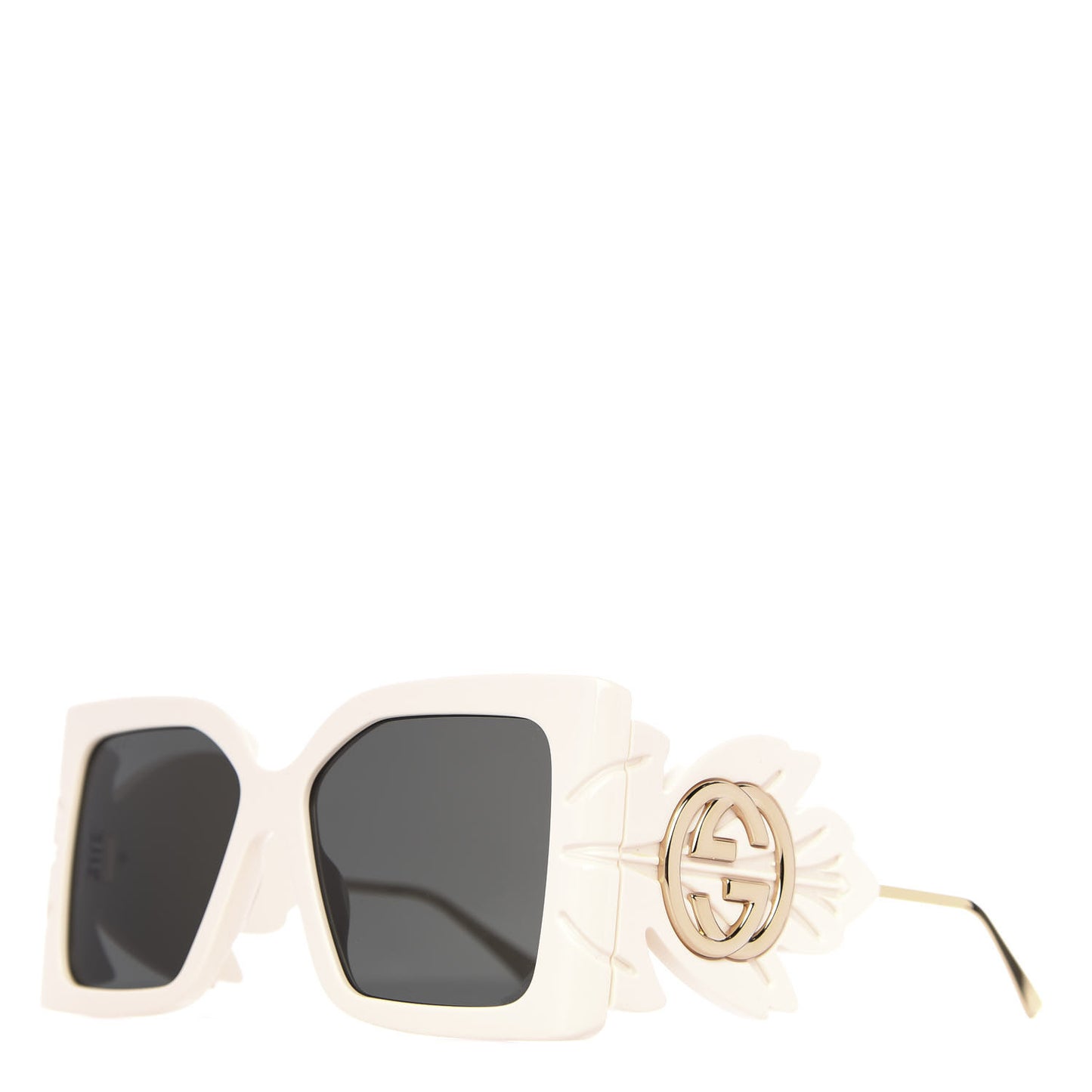Acetate Square Frame Wing Sunglasses GG0535S Ivory